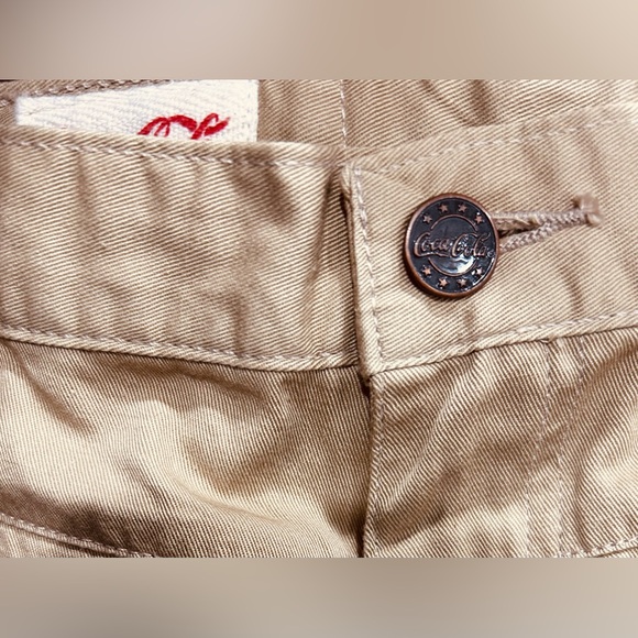 EUC Coca-Cola SZ 12 khaki pants, 4 pockets, tapered legs w/side zip at ankles - Picture 10 of 13